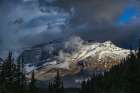 Canada, Alberta. Snowy landscape and glacier along Icefields Parkway Art Print